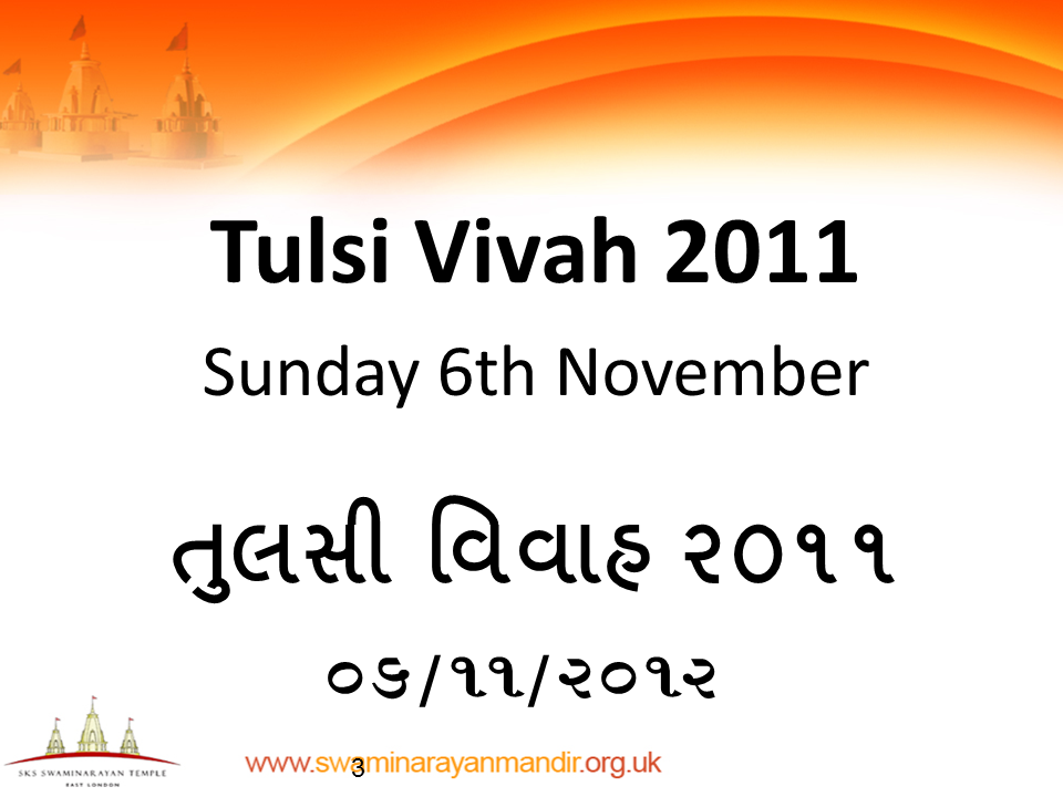 Tulsi vivah - ©1987-2017 SKS Swaminarayan Temple East London